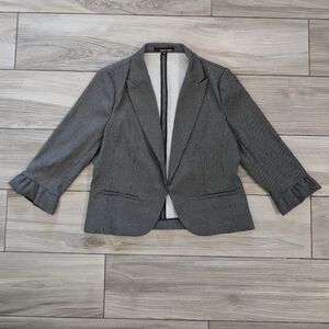 Amanda & Chelsea Below Elbow Black and White Polka Dot Blazer